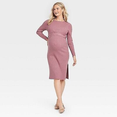 Long Sleeve Mini Maternity Wrap Sweater Dress - Isabel Maternity Wear by Ingrid &